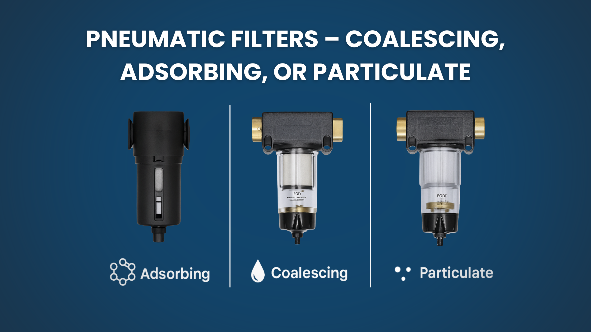 Adsorbing Filter, Coalescing Filter, Particulate Filter