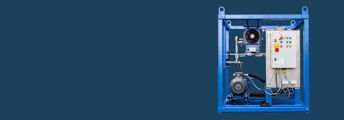 Hydraulic Flushing Rig on a Blue Background